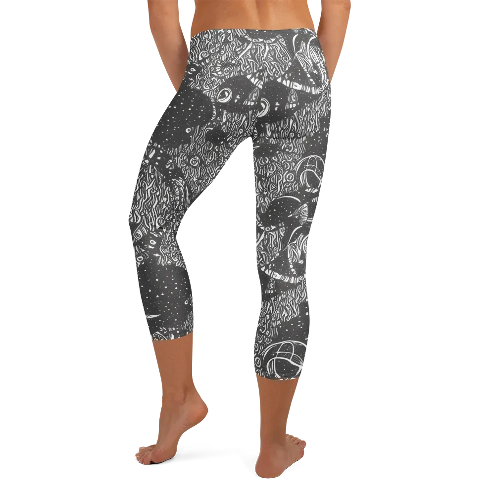 Shadow Reverie on Capri Leggings — Back