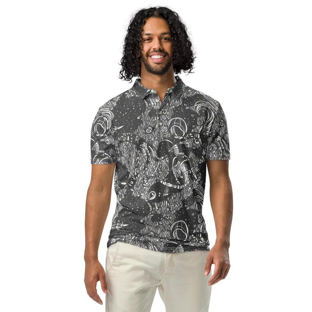 Shadow Reverie on Men's Slim Fit Polo Shirt — Front