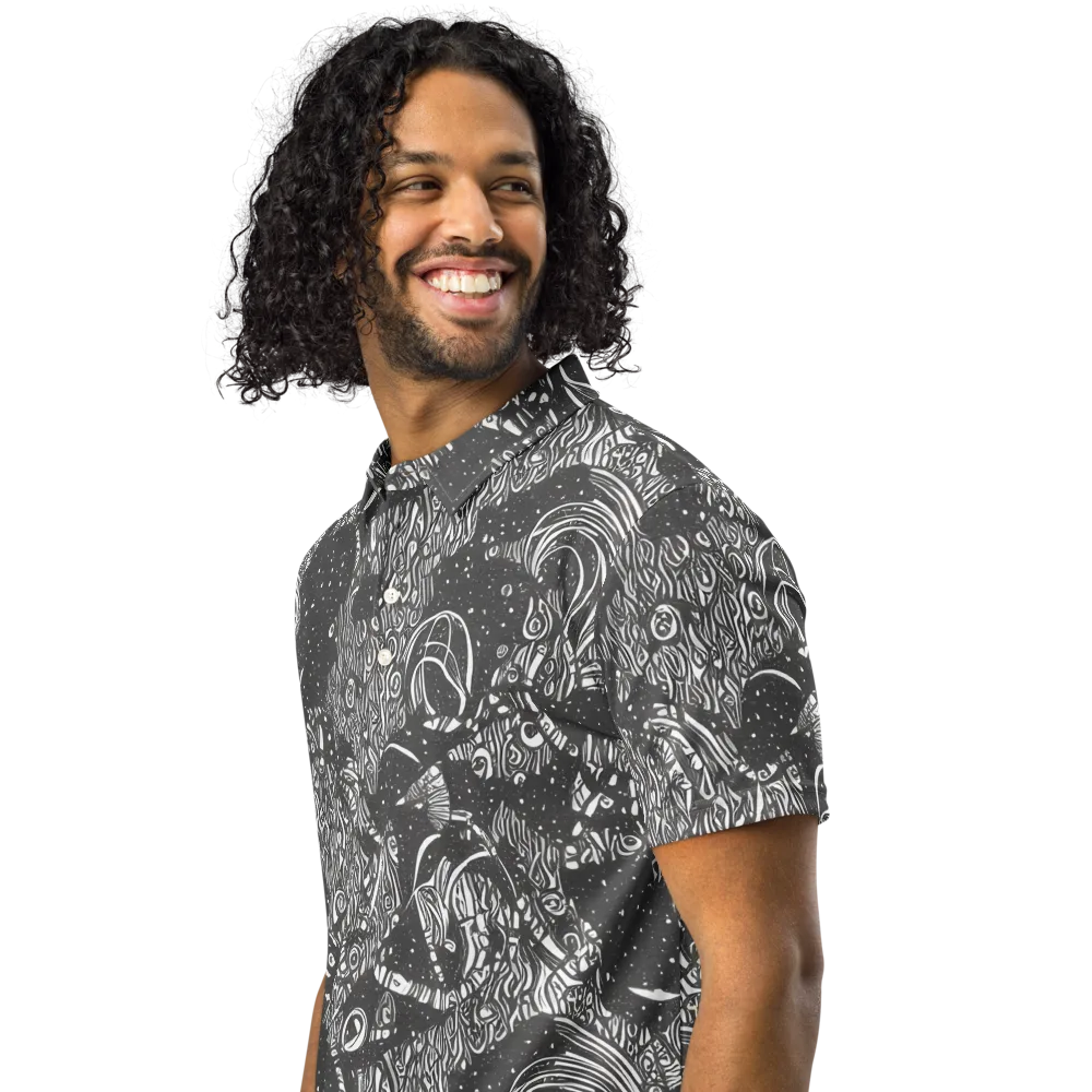 Shadow Reverie on Men's Slim Fit Polo Shirt — Left Front