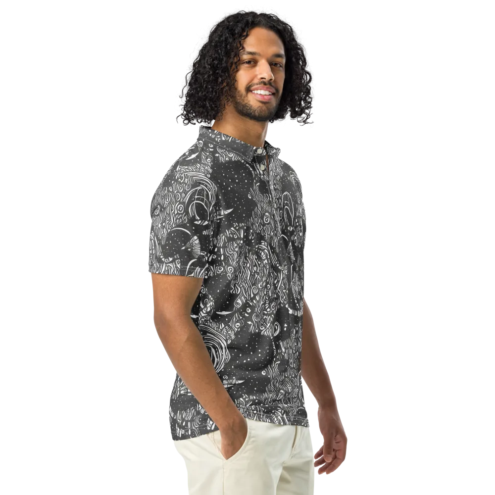 Shadow Reverie on Men's Slim Fit Polo Shirt — Right Front