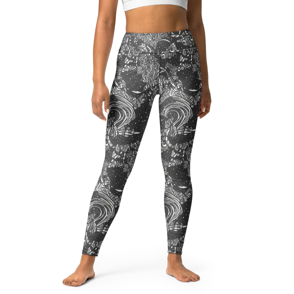 Shadow Reverie on Yoga Leggings — Front