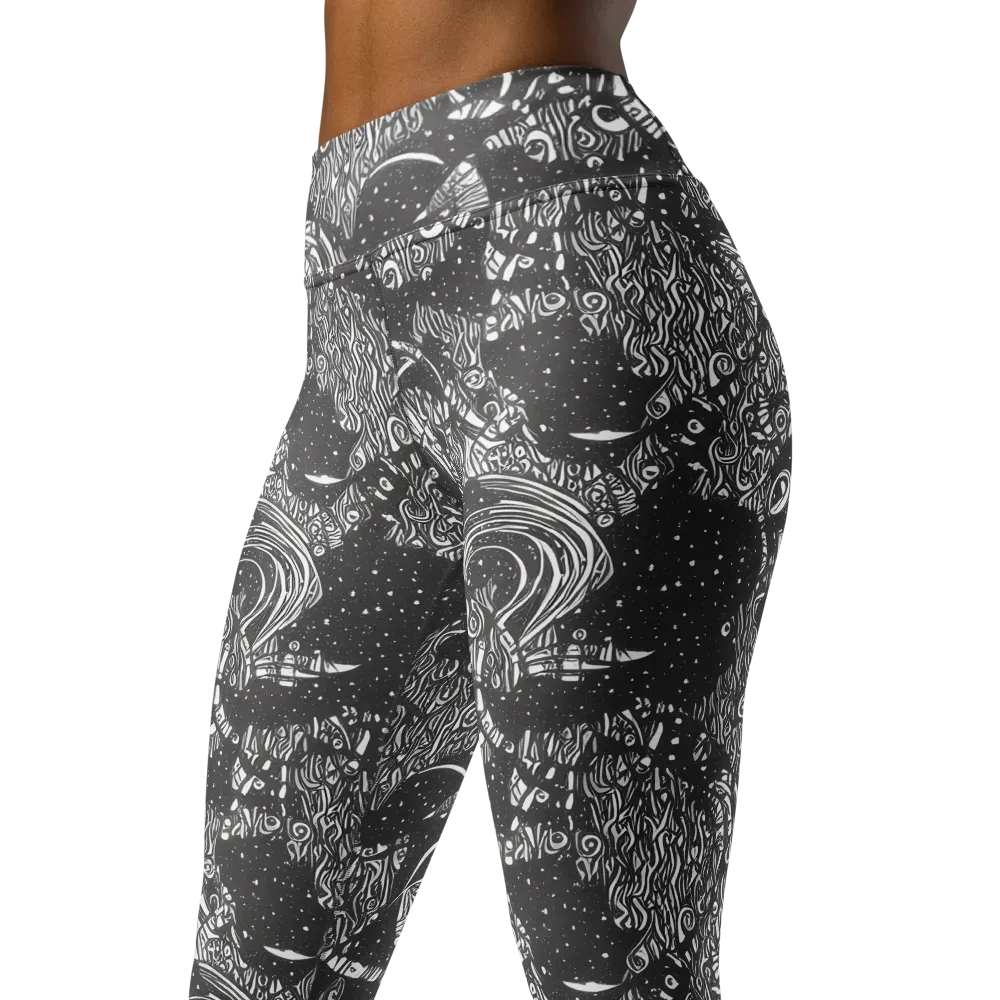 Shadow Reverie on Yoga Leggings — Left Front