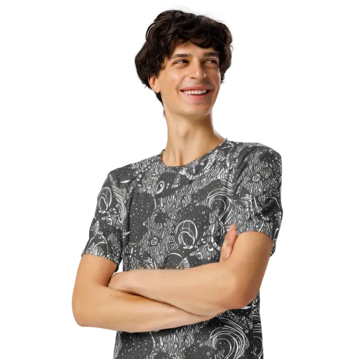 Shadow Reverie on a Men's Crew Neck T-Shirt