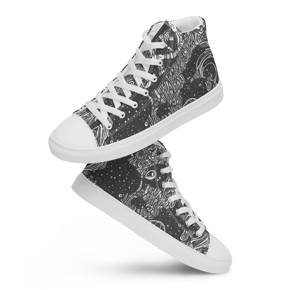 Shadow Reverie on Men's High Top Canvas Shoes — Front