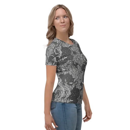 Shadow Reverie on a Women's Crew Neck T-Shirt