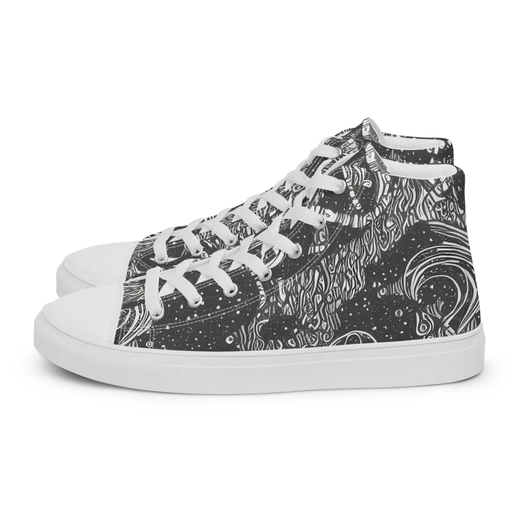 Shadow Reverie on Women's High Top Canvas Shoes — Left