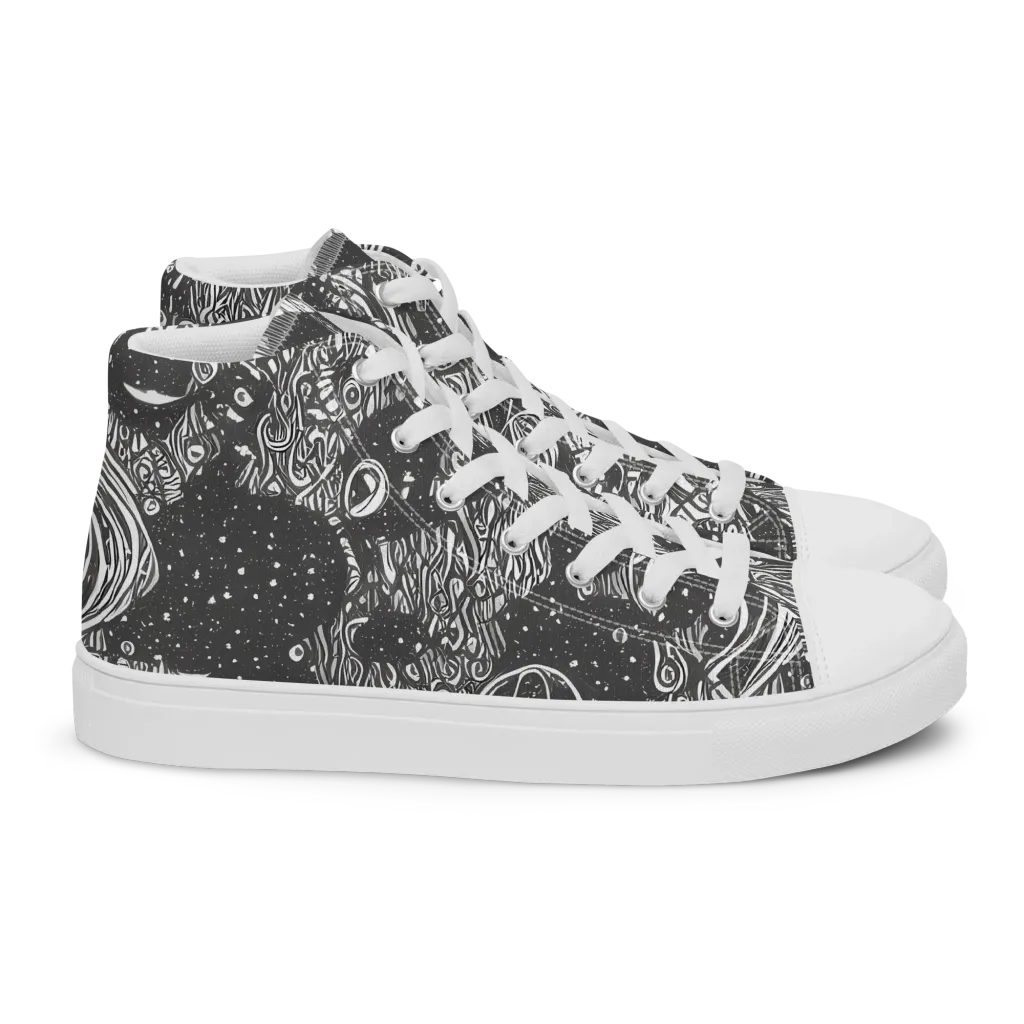 Shadow Reverie on Women's High Top Canvas Shoes — Right