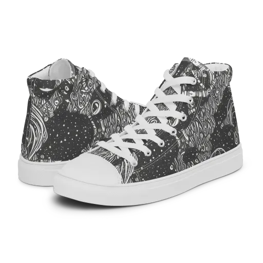 Shadow Reverie on a Women's High Top Canvas Shoes