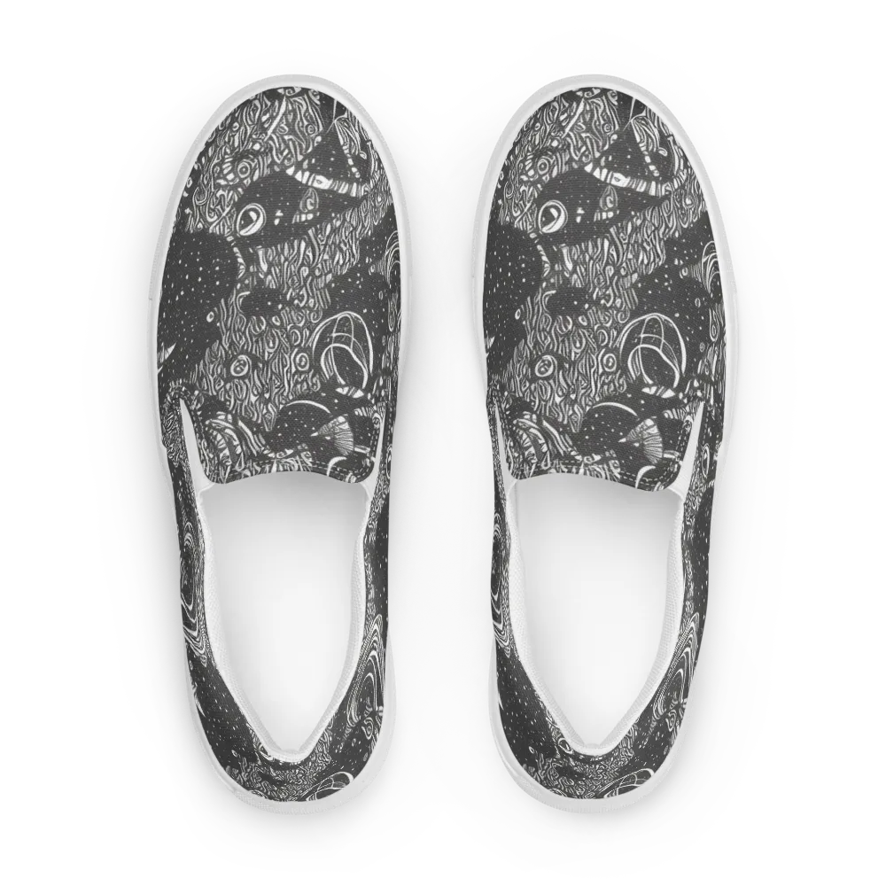 Shadow Reverie on Men's Slip-On Canvas Shoes — Front