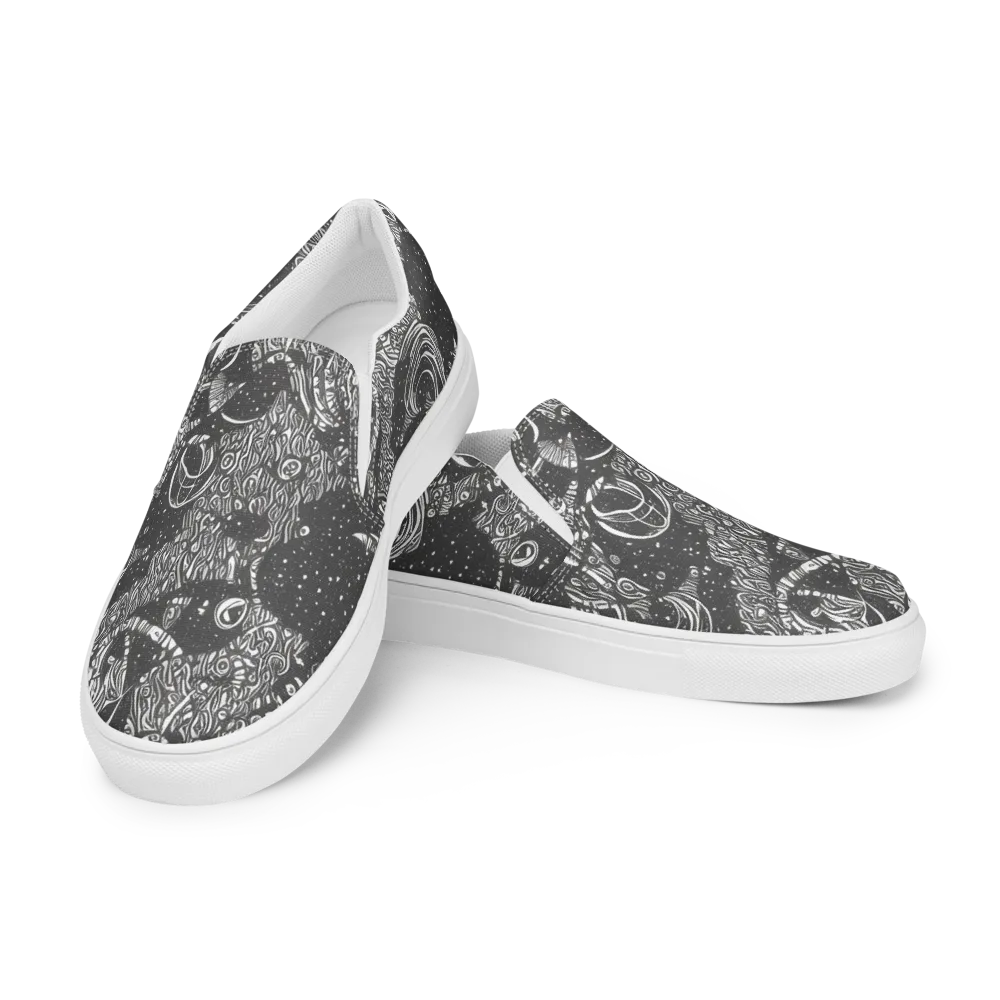 Shadow Reverie on Men's Slip-On Canvas Shoes — Left Front