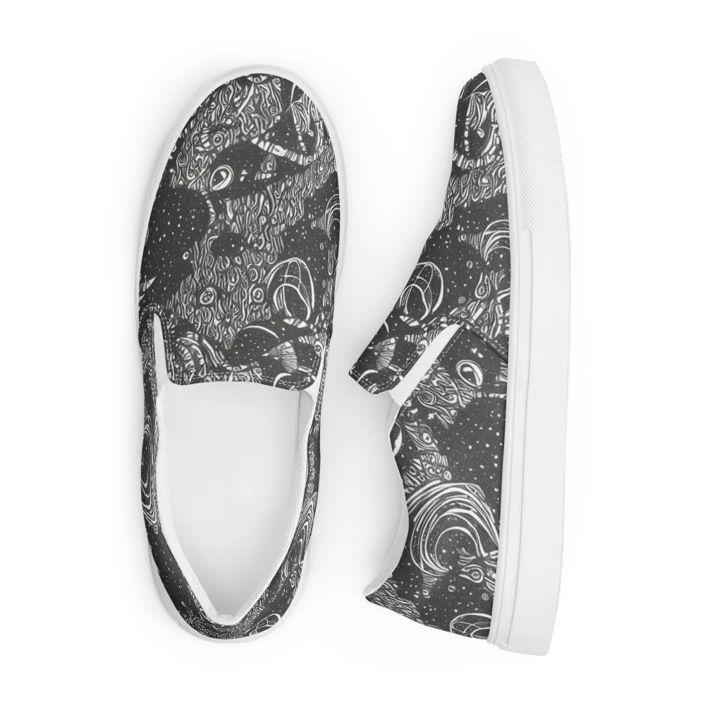 Shadow Reverie on Men's Slip-On Canvas Shoes — Front