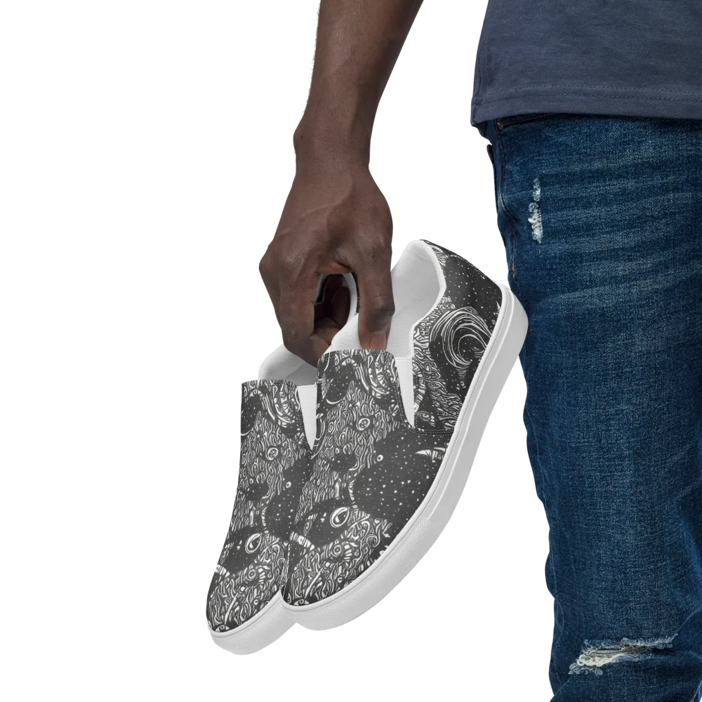 Shadow Reverie on Men's Slip-On Canvas Shoes — Left Front