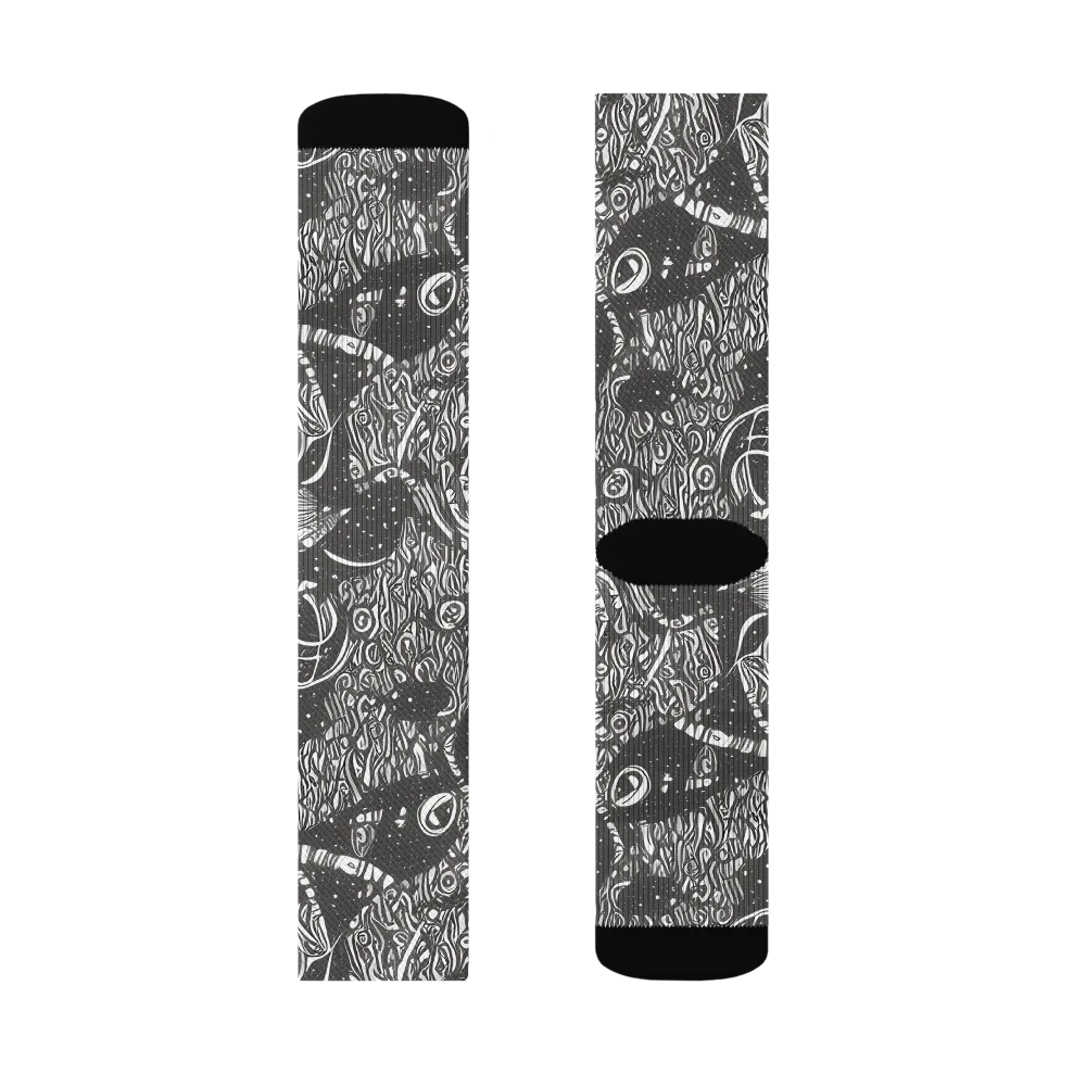 Shadow Reverie on Socks — Right Sock