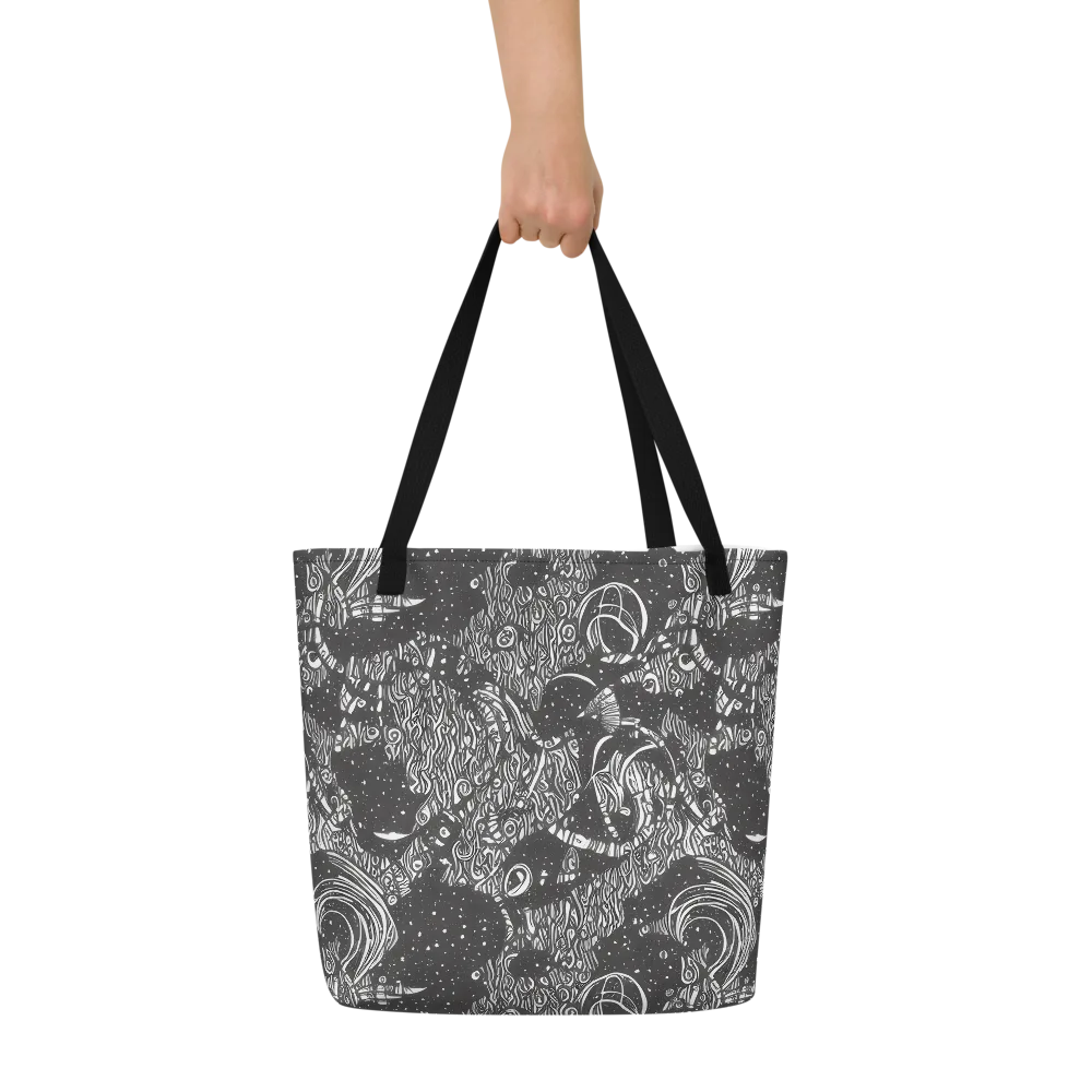 Shadow Reverie on Large Tote Bag W/ Pocket — Front