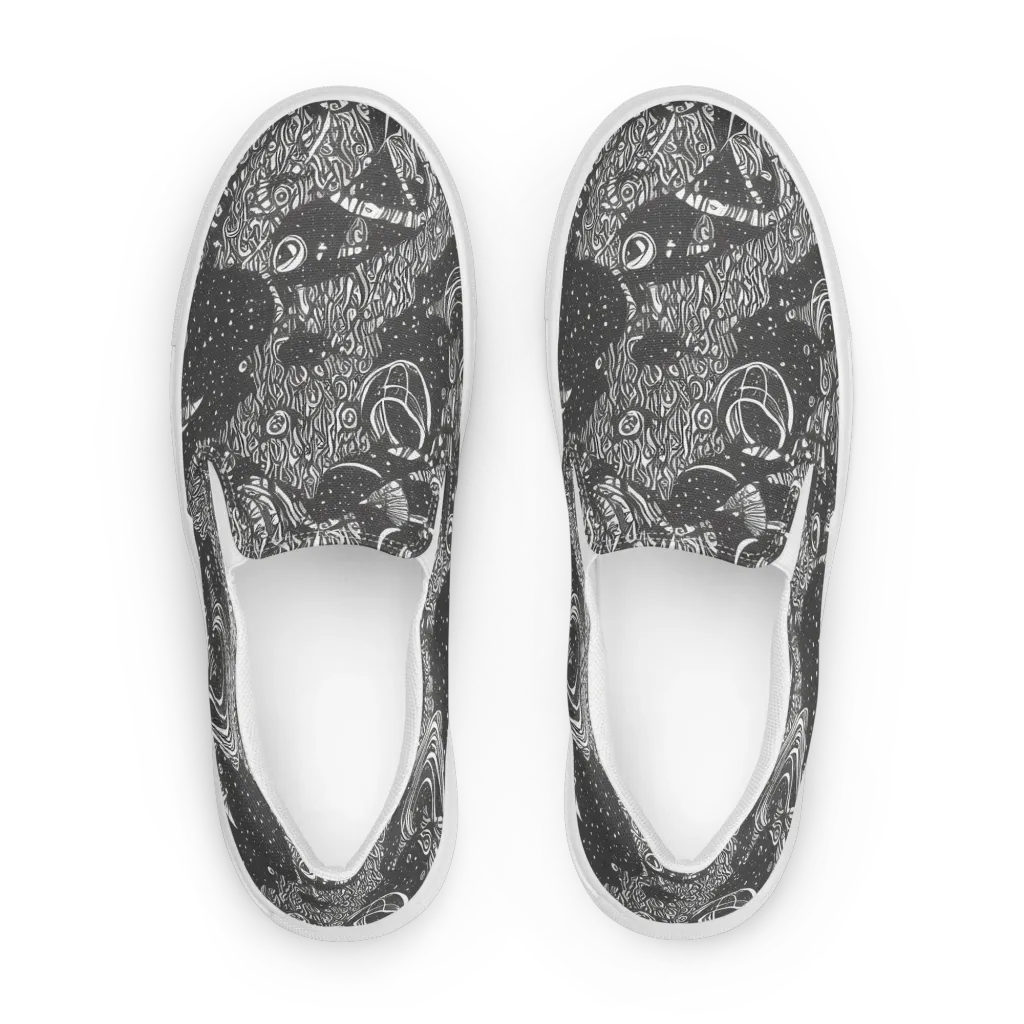 Shadow Reverie on Women's Slip-On Canvas Shoes — Front