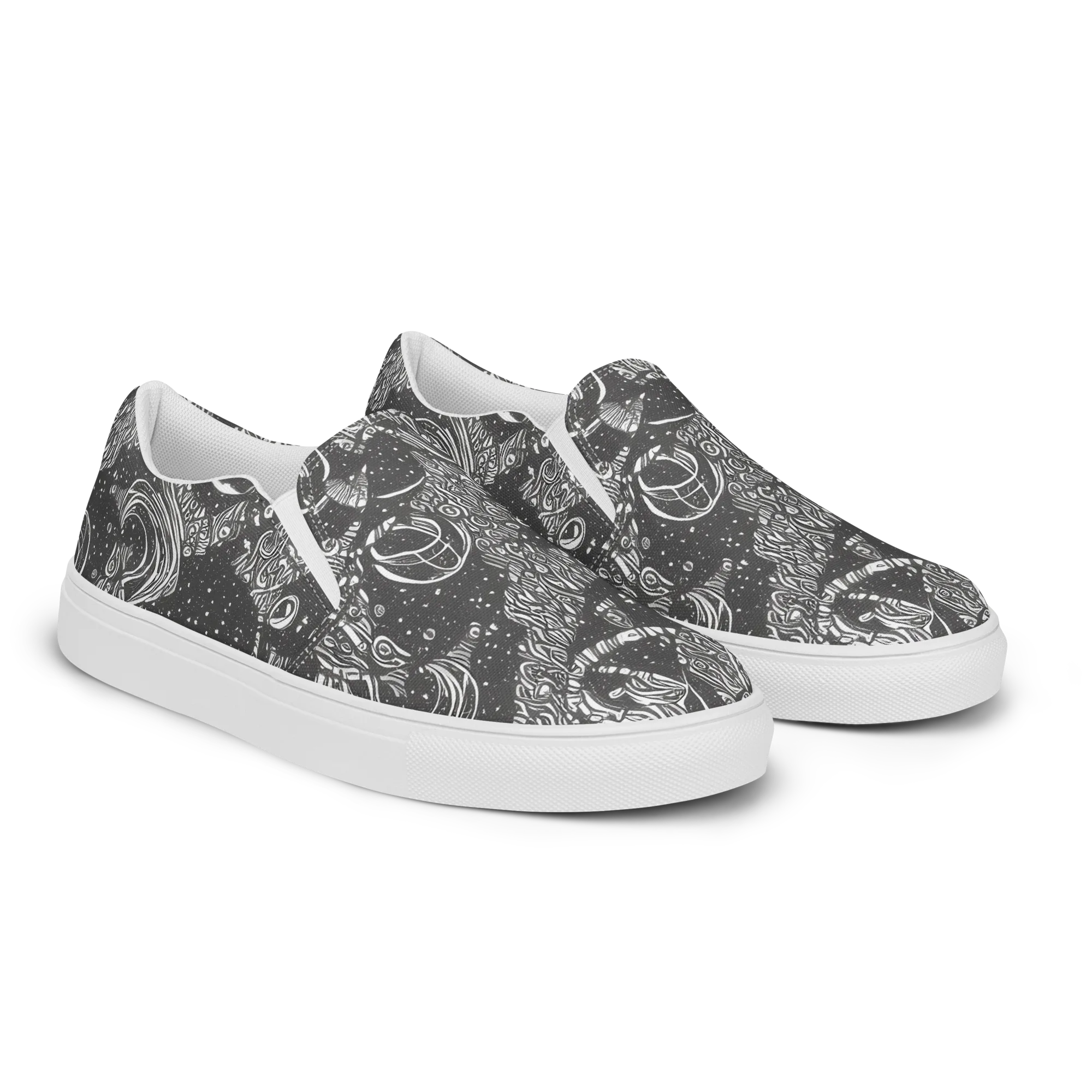Shadow Reverie on Women's Slip-On Canvas Shoes — Right Front