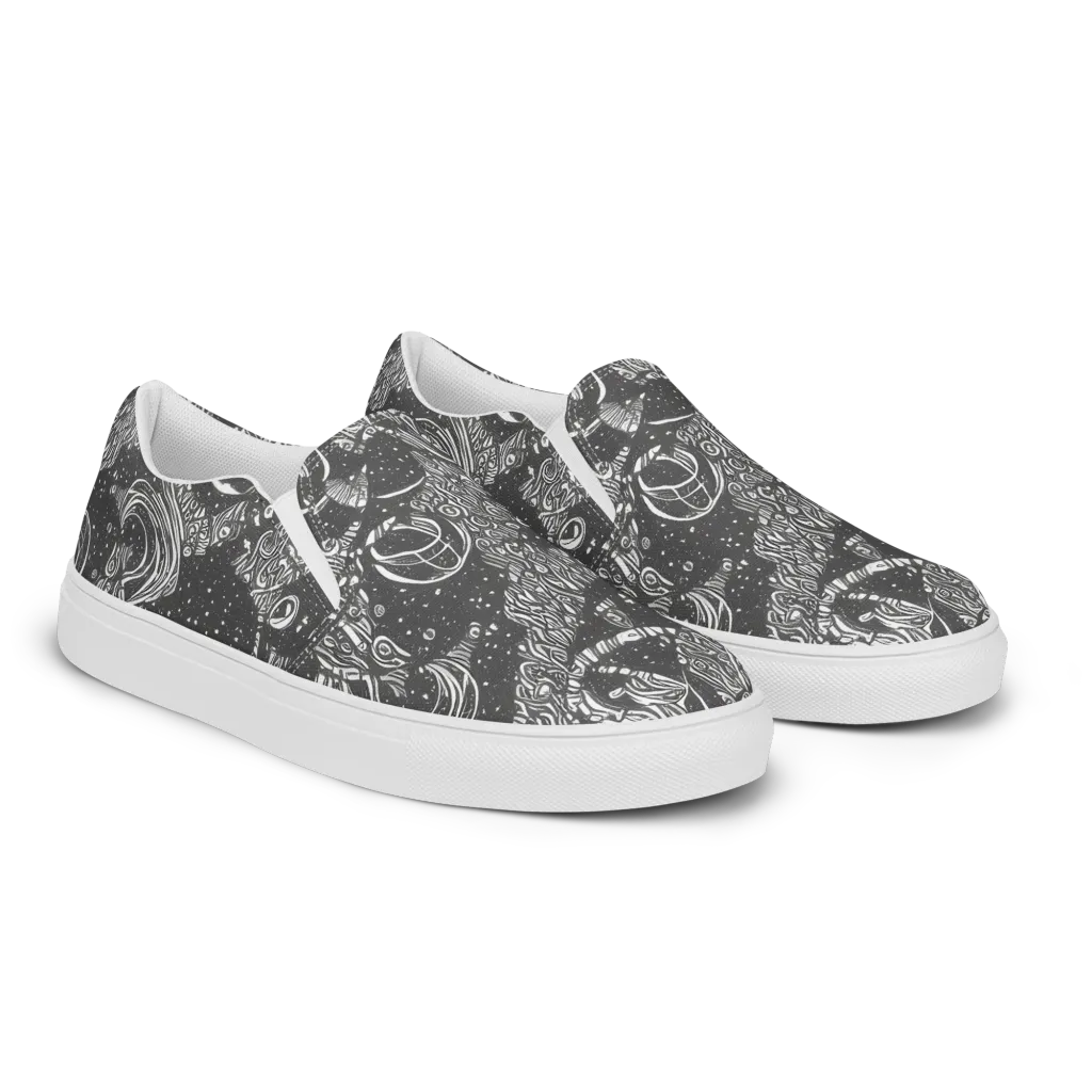 Shadow Reverie on Women's Slip-On Canvas Shoes — Right Front