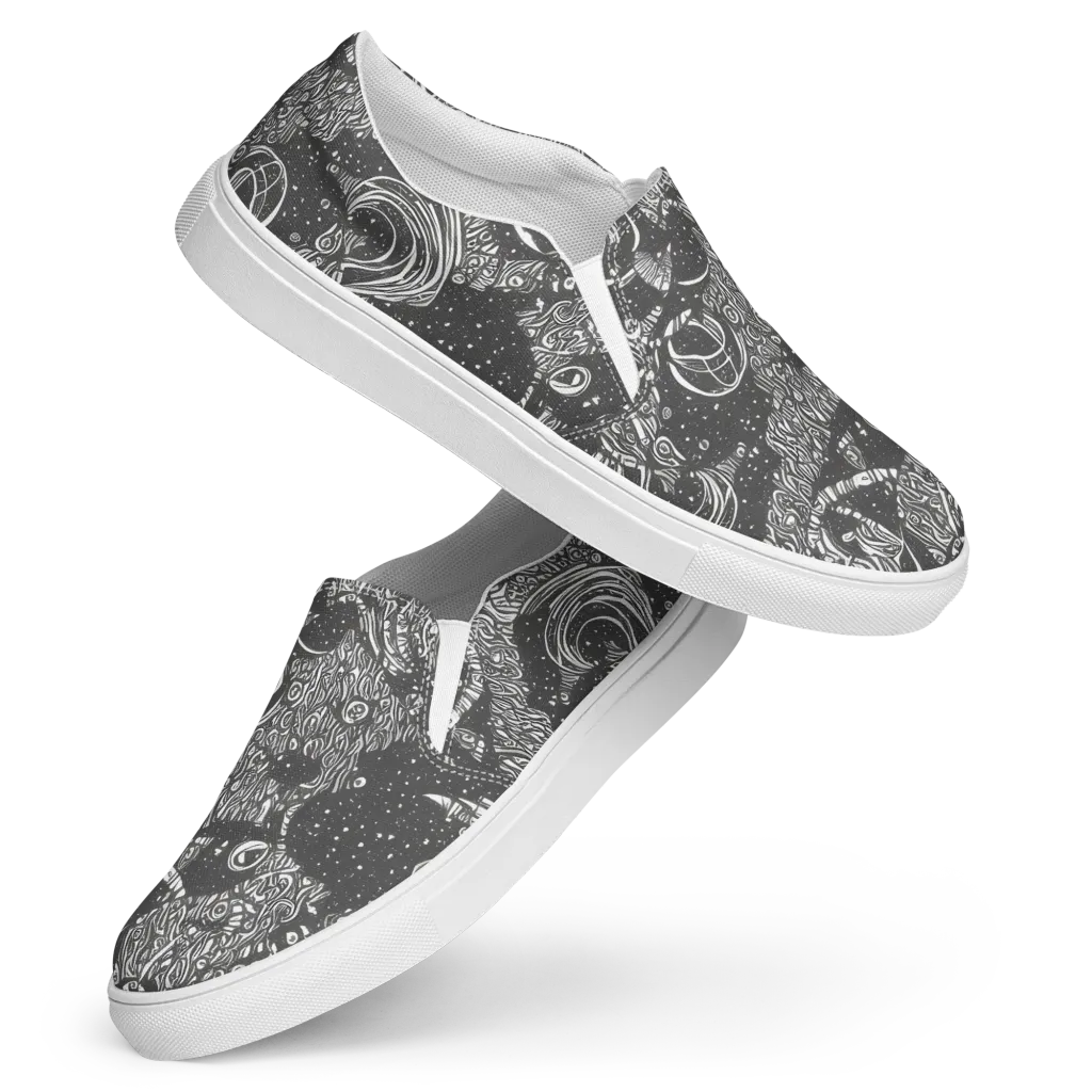 Shadow Reverie on Women's Slip-On Canvas Shoes — Front