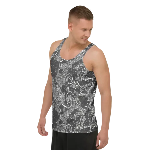 Shadow Reverie on a Men's Tank Top