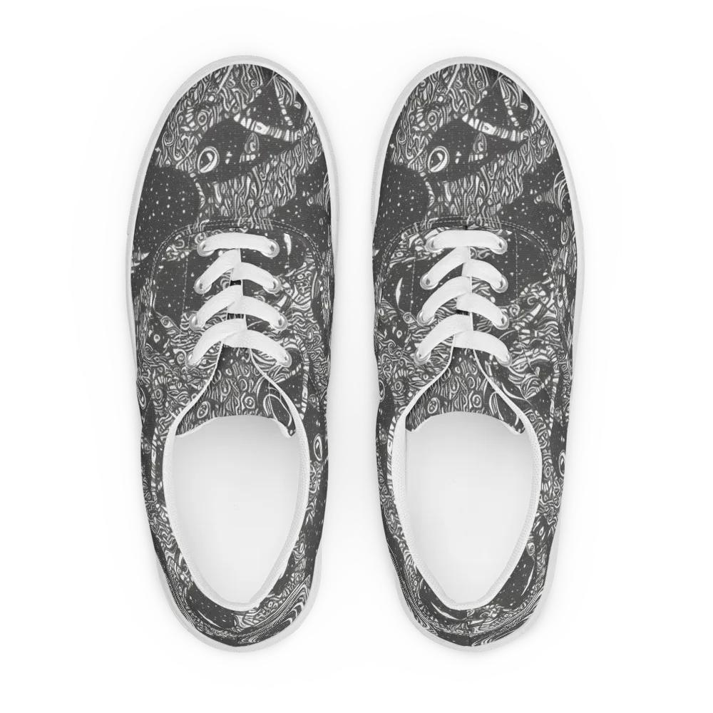 Shadow Reverie on Men's Lace-Up Canvas Shoes — Front