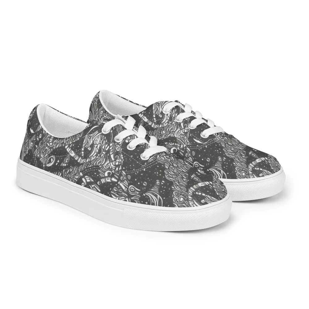 Shadow Reverie on Men's Lace-Up Canvas Shoes — Right Front