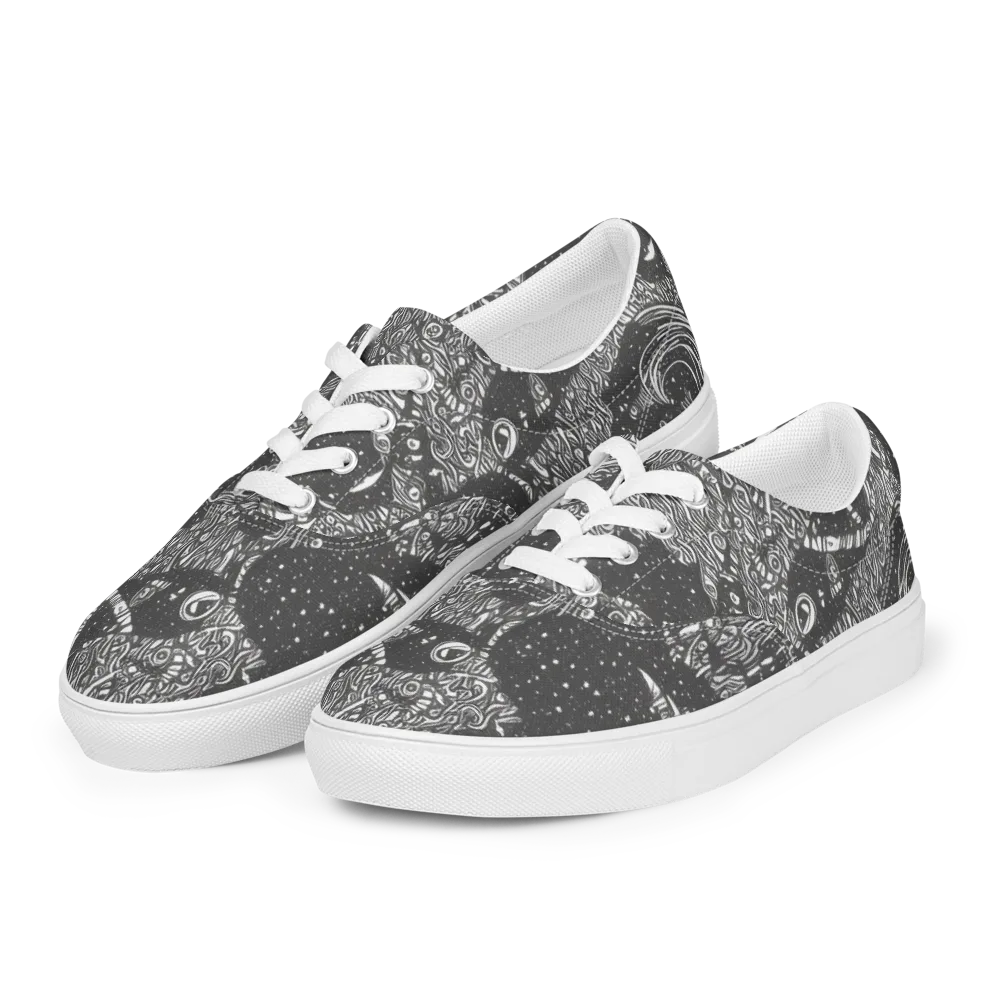 Shadow Reverie on Men's Lace-Up Canvas Shoes — Left Front