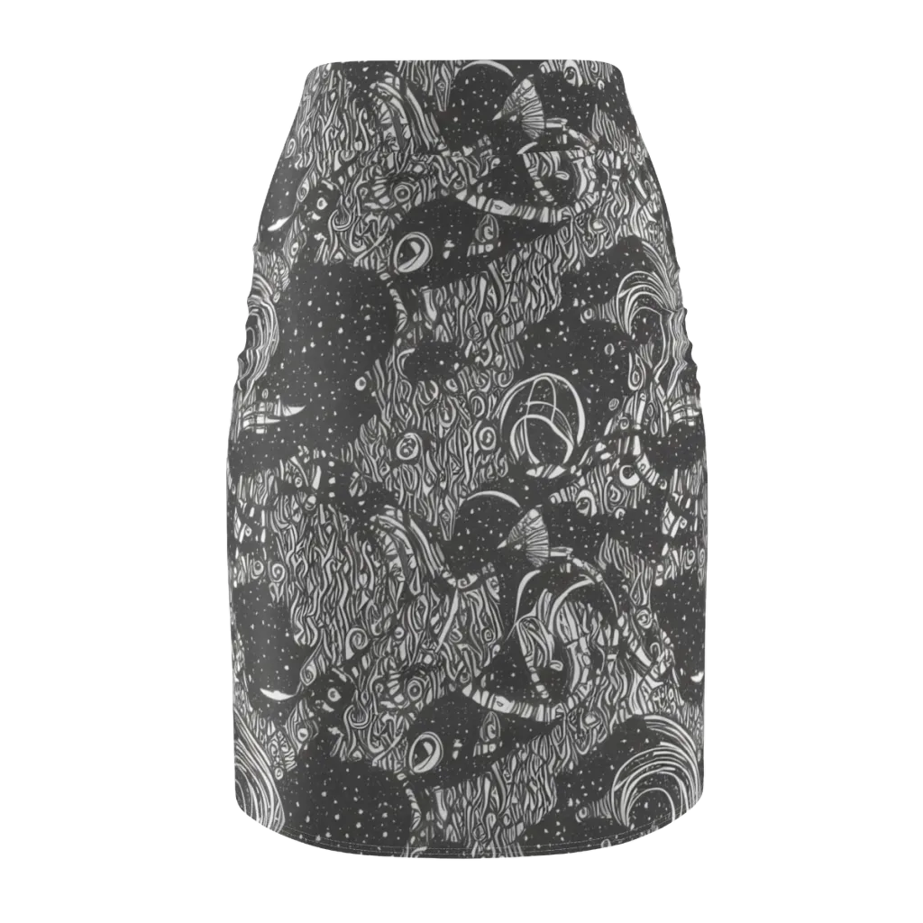 Shadow Reverie on Pencil Skirt — Back