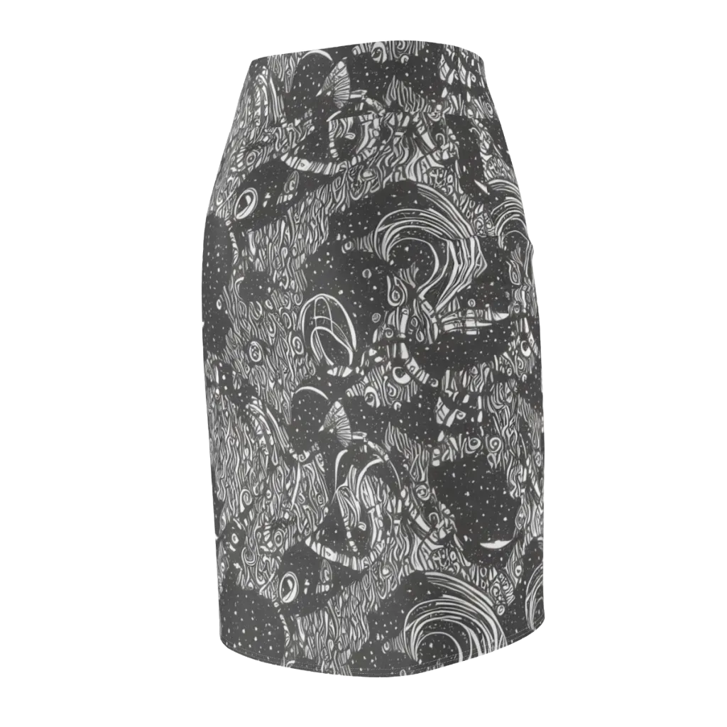 Shadow Reverie on Pencil Skirt — Back Side
