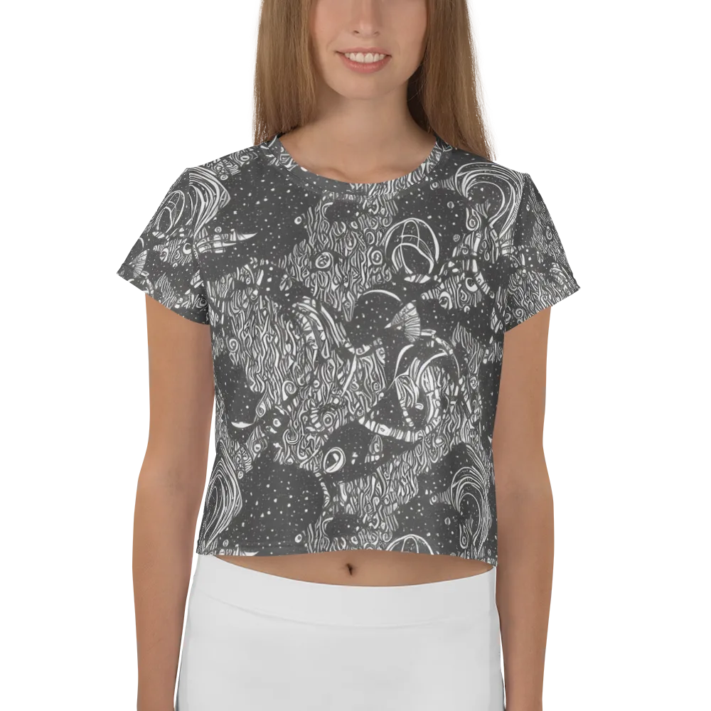 Shadow Reverie on Crop Tee — Front