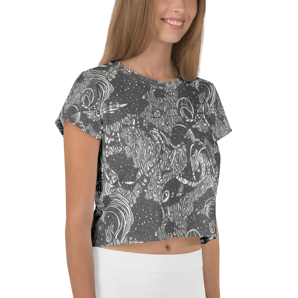 Shadow Reverie on Crop Tee — Right