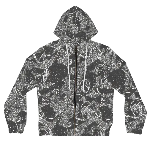 Shadow Reverie on a Women's Full-Zip Hoodie