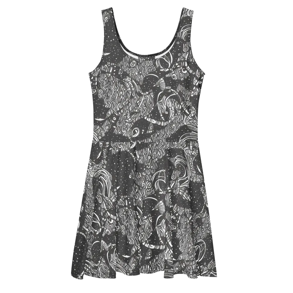 Shadow Reverie on Skater Dress — Front