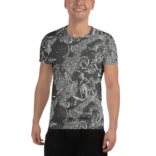 Shadow Reverie on a Men's Athletic T-Shirt