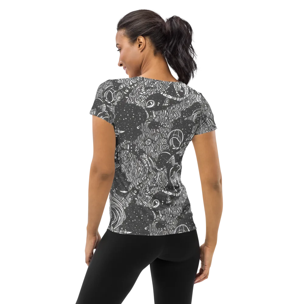 Shadow Reverie on Women's Athletic T-Shirt — Back