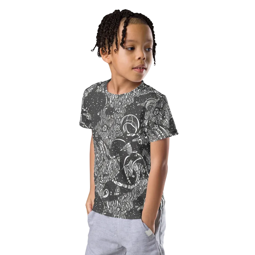 Shadow Reverie on Kids Crew Neck T-Shirt — Left Front