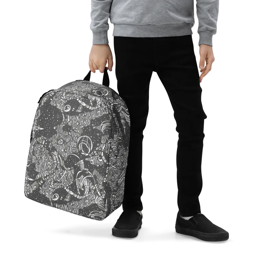 Shadow Reverie on Minimalist Backpack — Zoomed-in