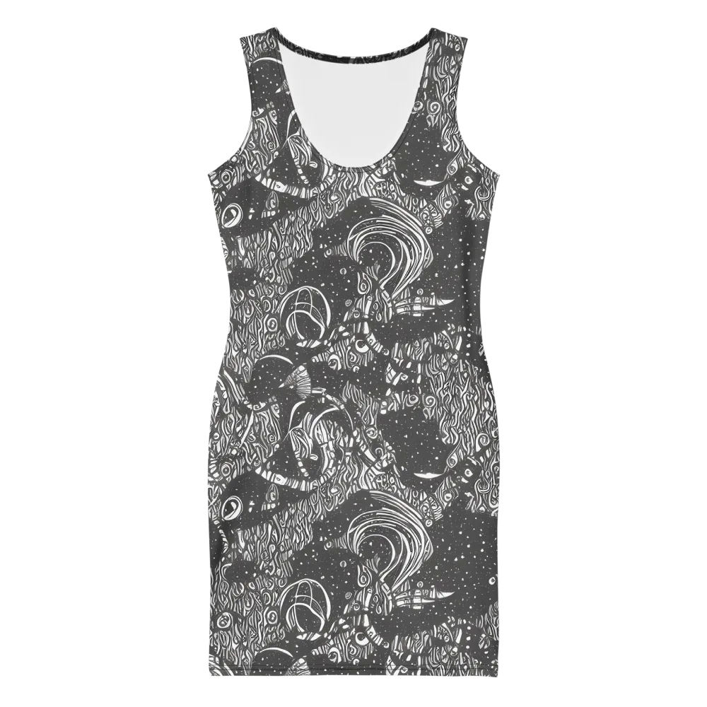 Shadow Reverie on Bodycon Dress — Front