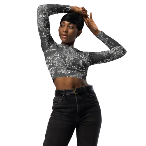 Shadow Reverie on a Long Sleeve Crop Top