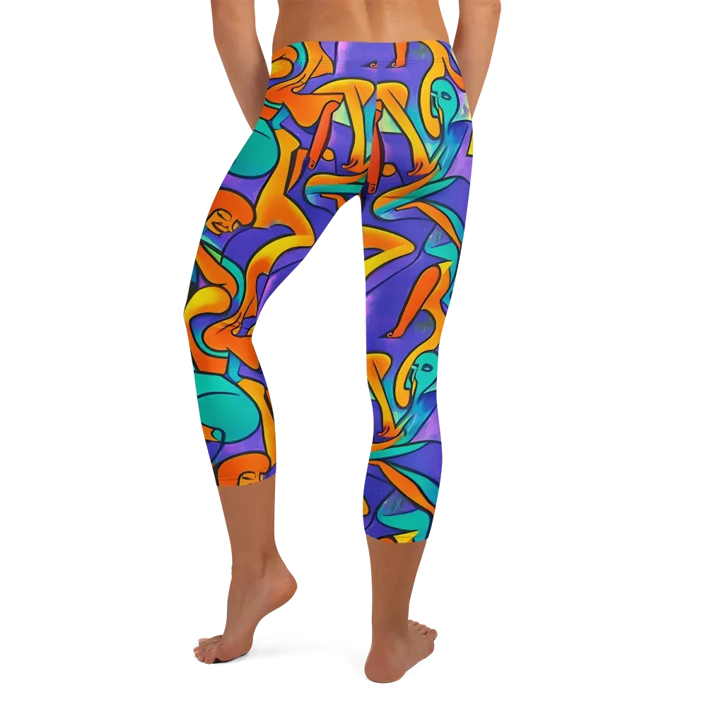Surreal Movements on Capri Leggings — Back