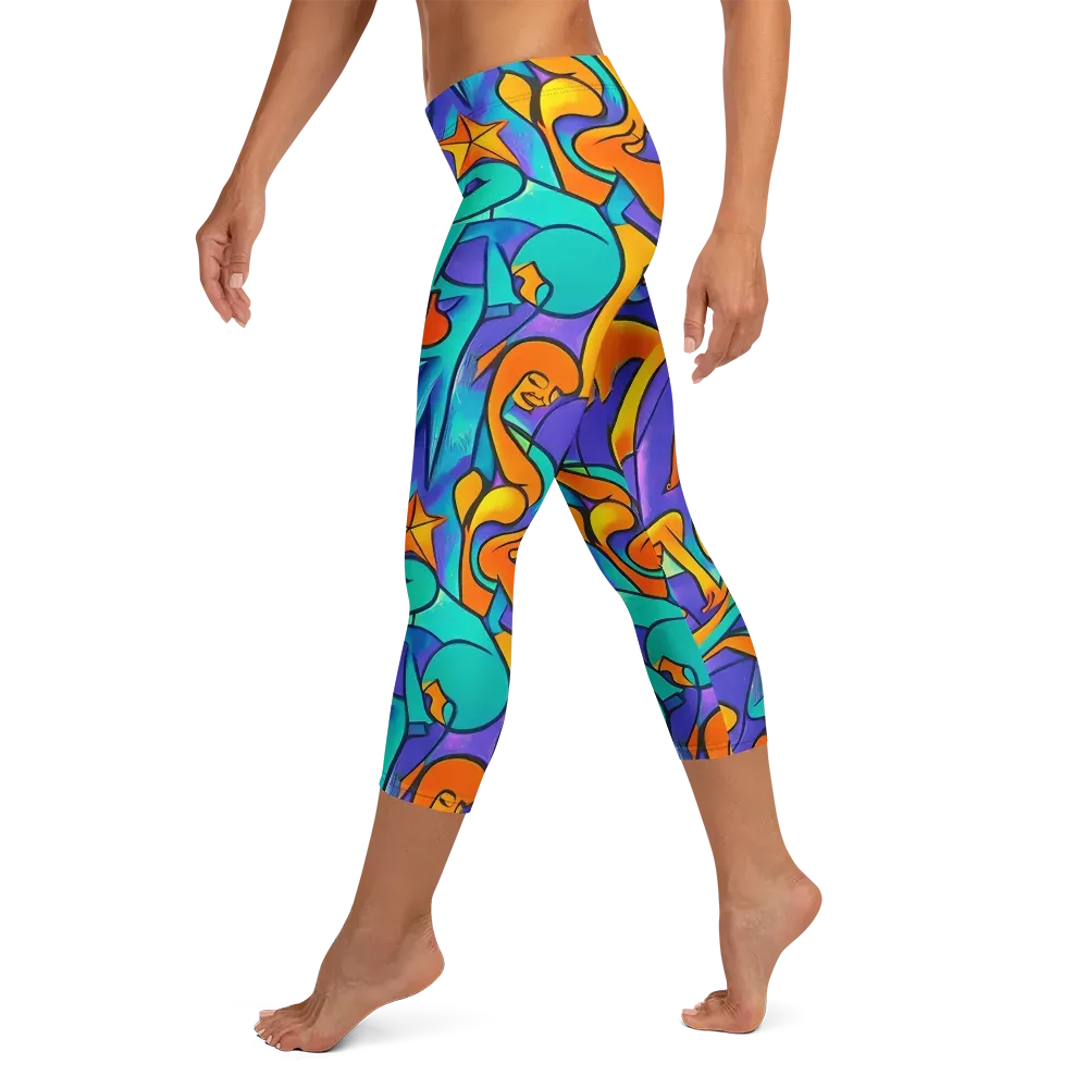 Surreal Movements on Capri Leggings — Left
