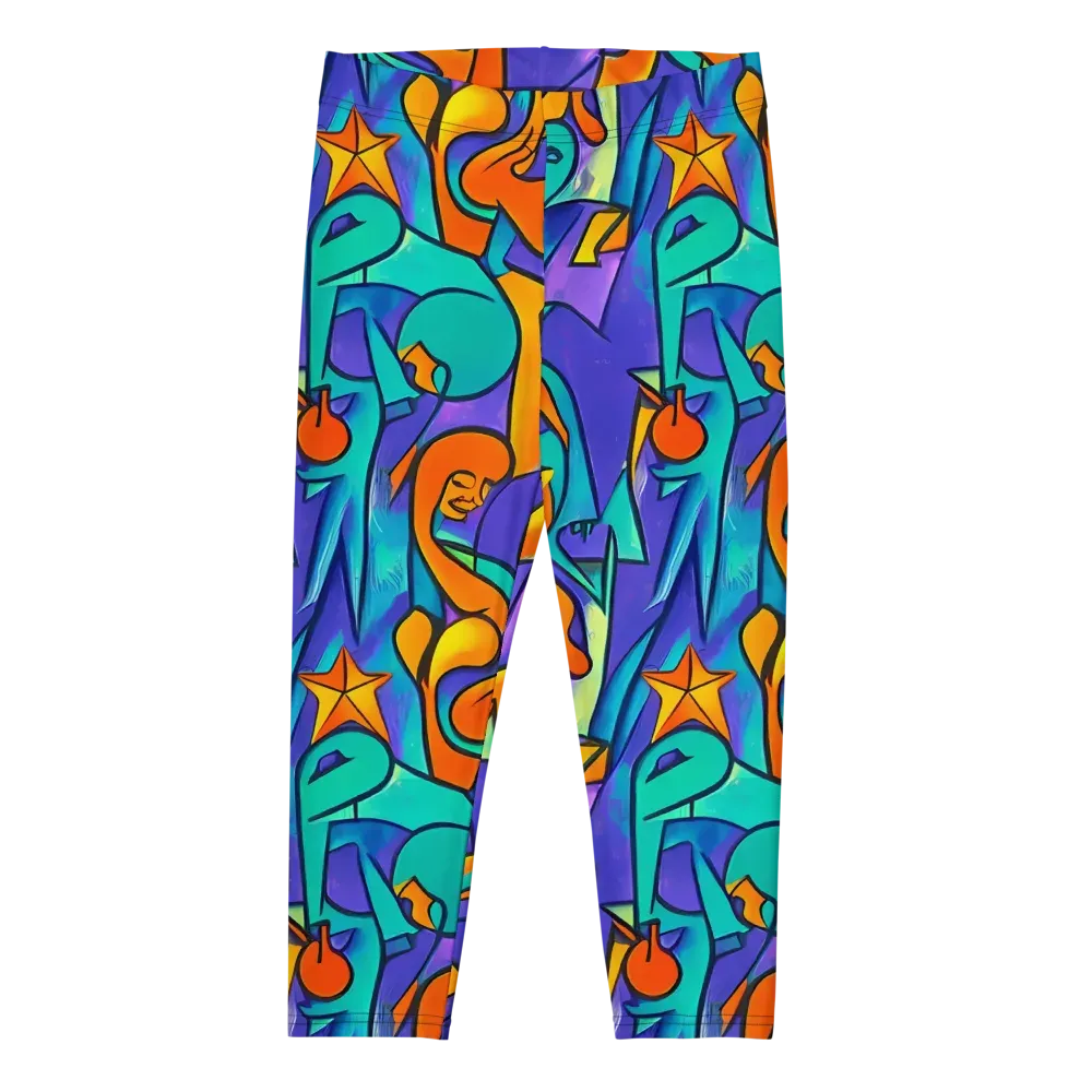 Surreal Movements on Capri Leggings — Front