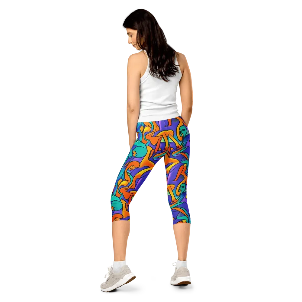 Surreal Movements on Capri Leggings — Back
