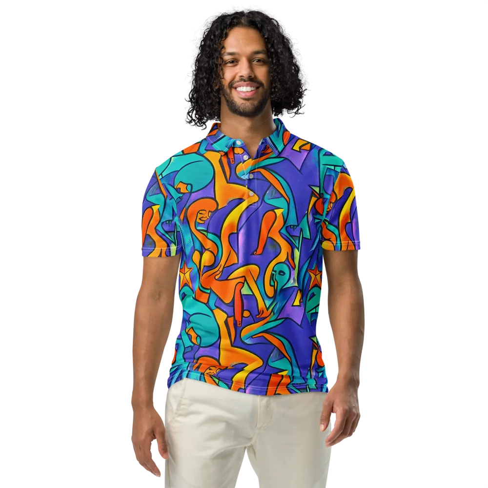 Surreal Movements on Men's Slim Fit Polo Shirt — Front