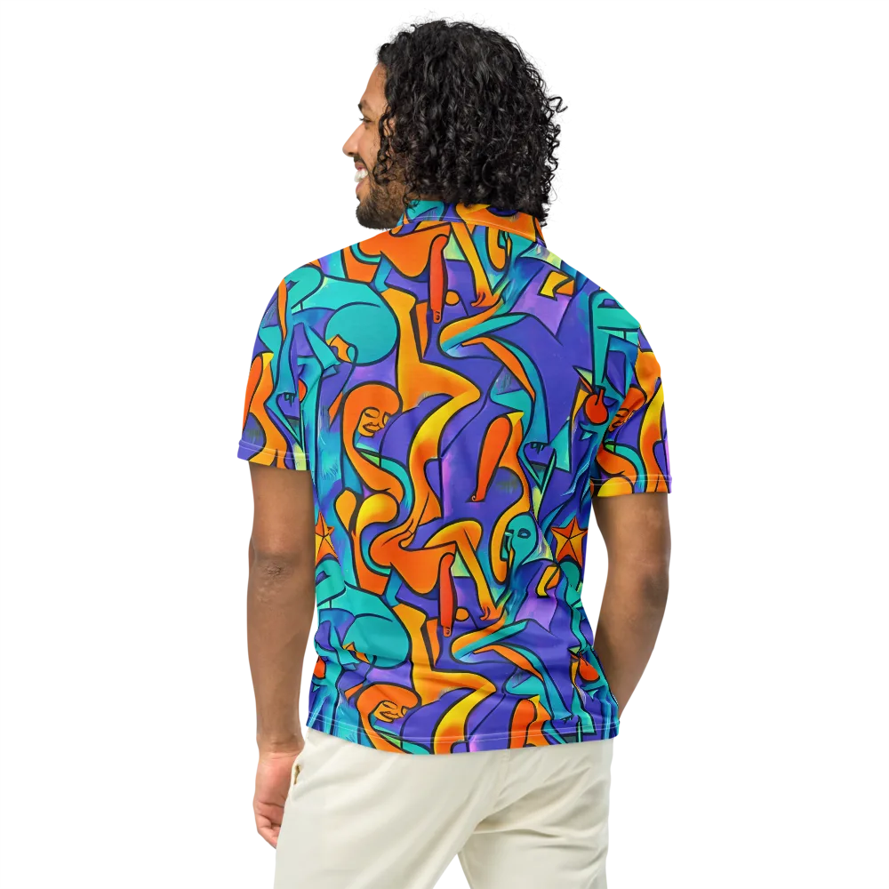Surreal Movements on Men's Slim Fit Polo Shirt — Back