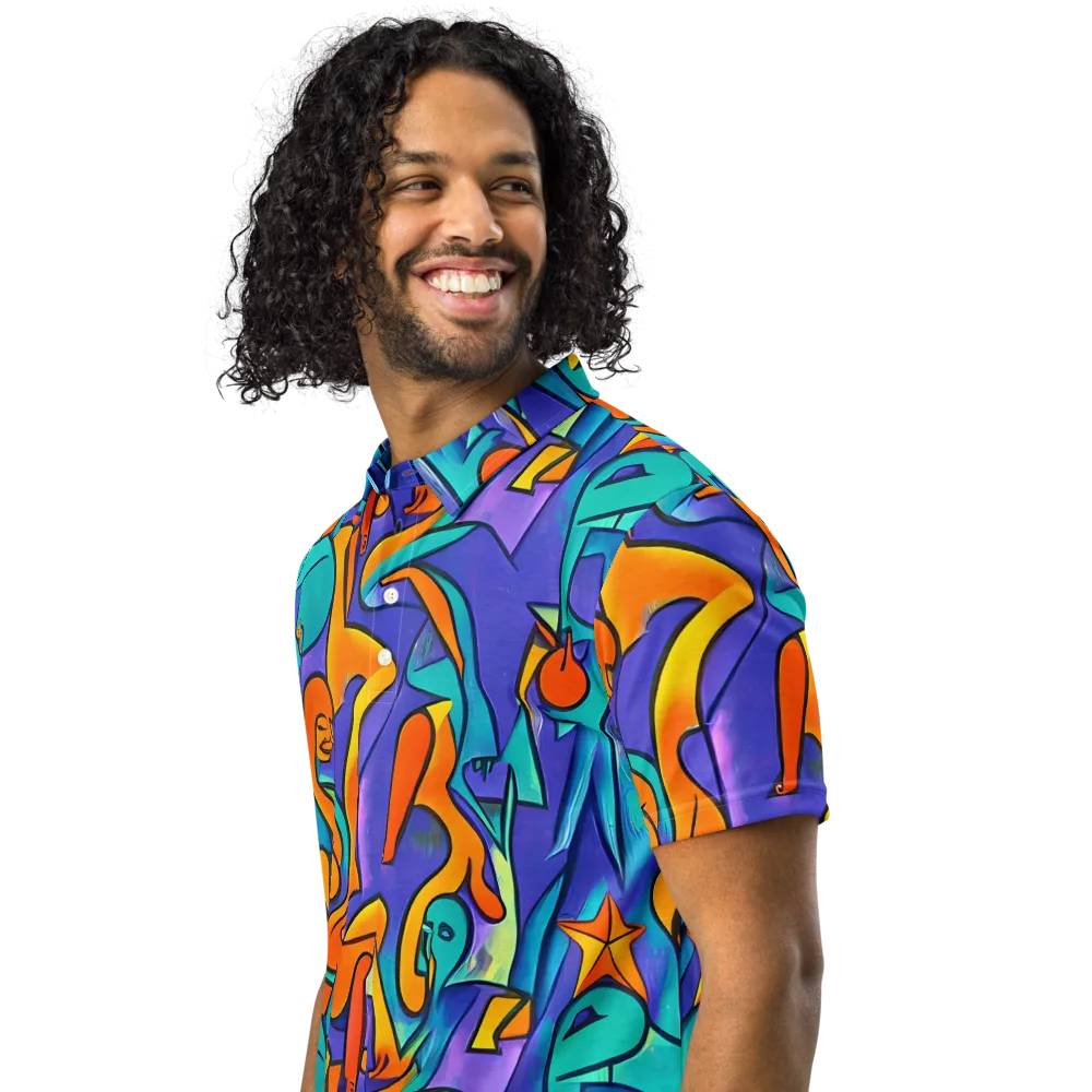 Surreal Movements on Men's Slim Fit Polo Shirt — Left Front