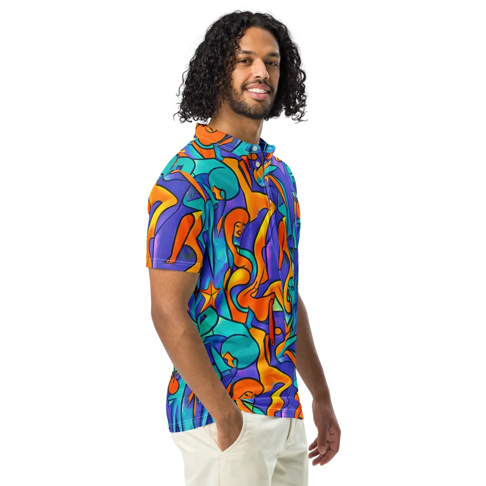 Surreal Movements on Men's Slim Fit Polo Shirt — Right Front