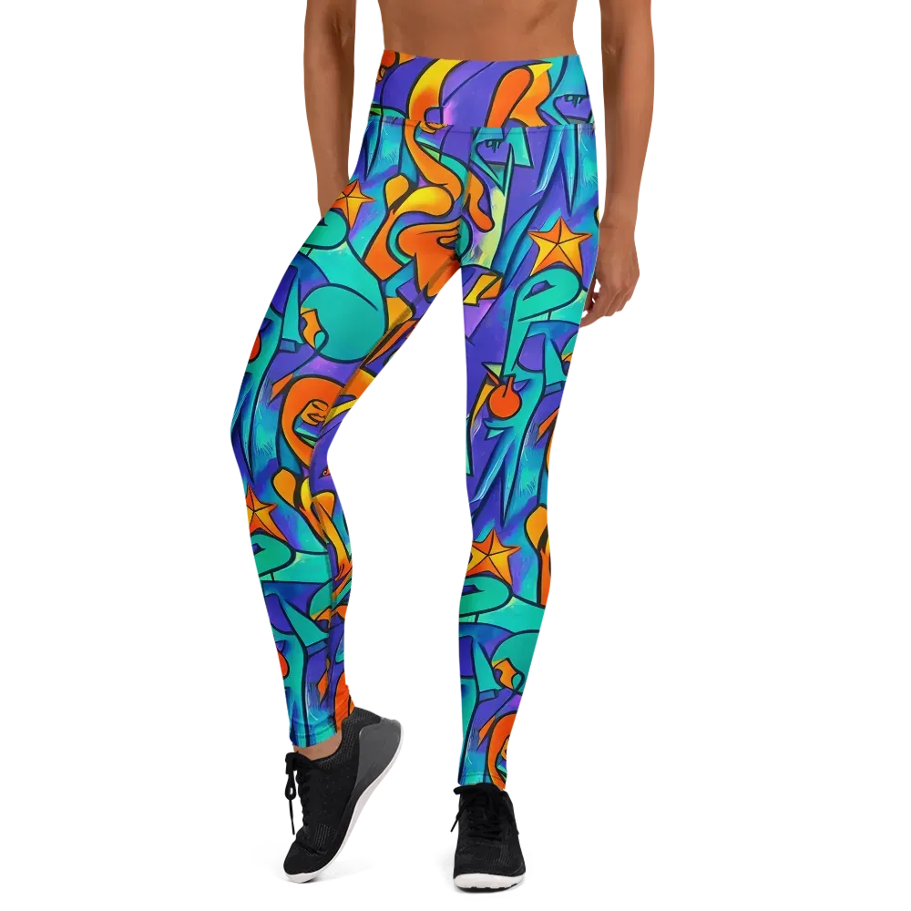 Surreal Movements on Yoga Leggings — Front