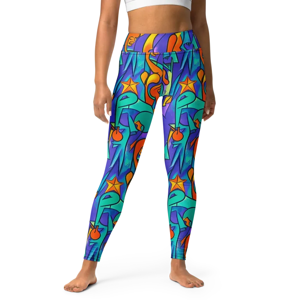 Surreal Movements on Yoga Leggings — Front