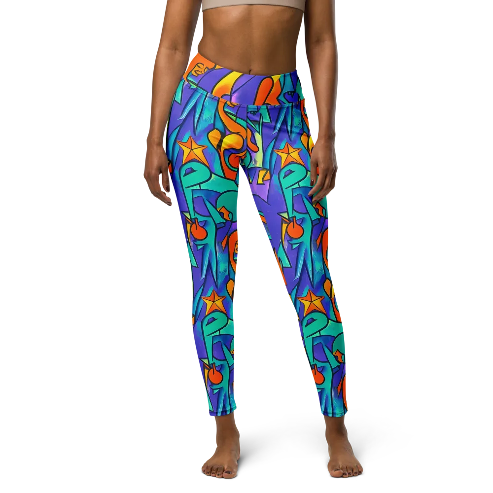 Surreal Movements on Yoga Leggings — Front
