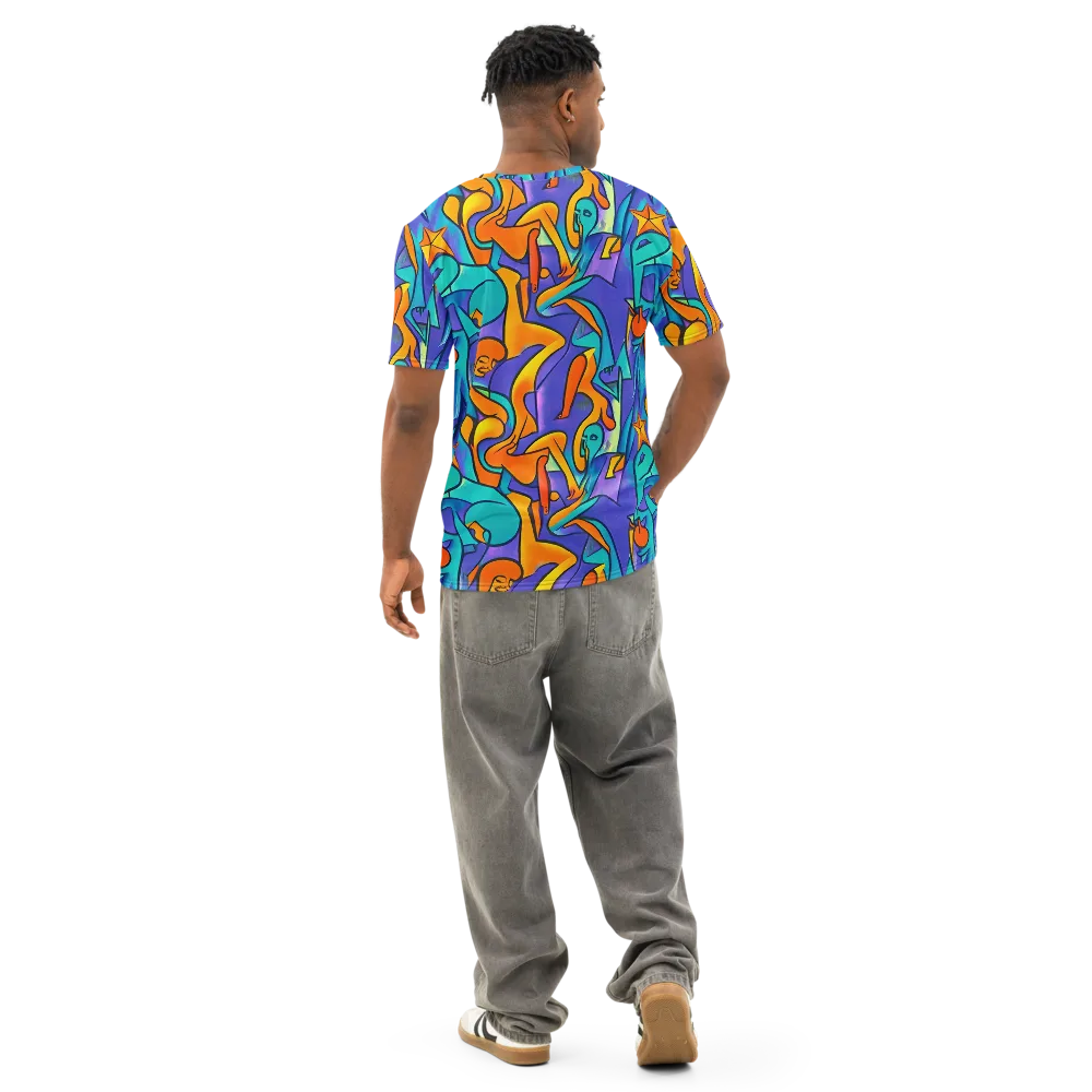 Surreal Movements on Men's Cotton Crew Neck T-Shirt — Back